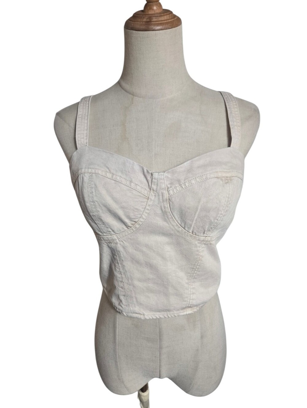 Young Fabulous & Broke Tan Women’s Cream Bustier Crop Top -